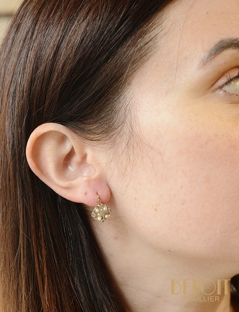 Dormeuses Perles Fines et Diamants - Image 4