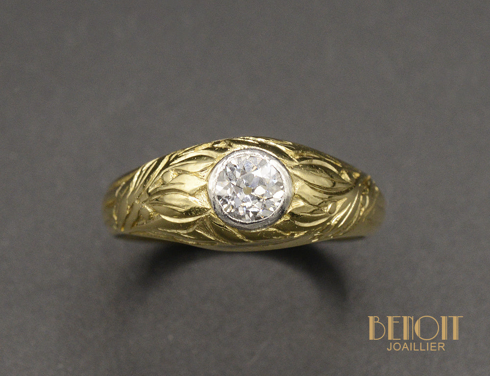 Solitaire Jonc Art Nouveau Diamant - Image 2