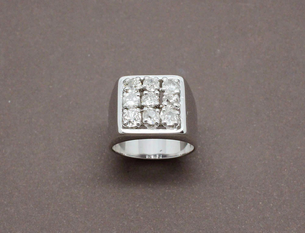 Chevalière Diamants Or Blanc - Image 2