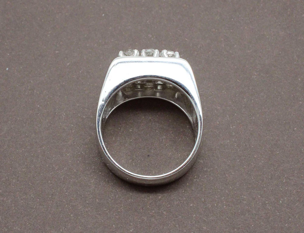 Chevalière Diamants Or Blanc - Image 3