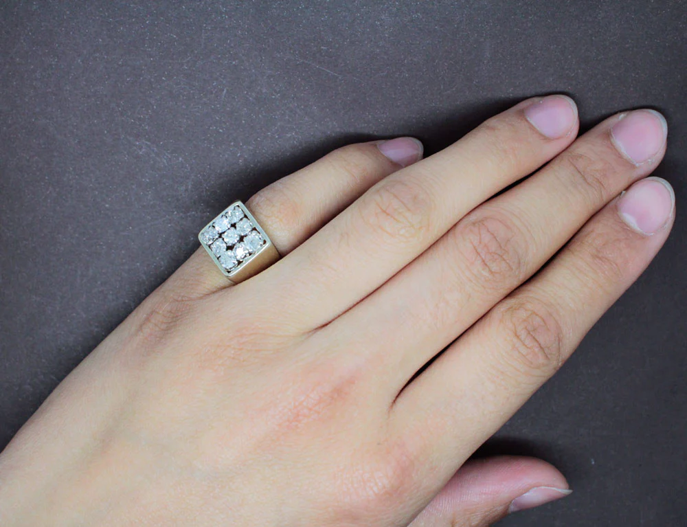 Chevalière Diamants Or Blanc - Image 5