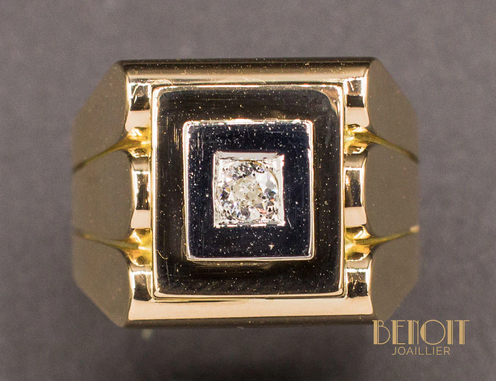 Chevalière Homme Tank Diamant - Image 3