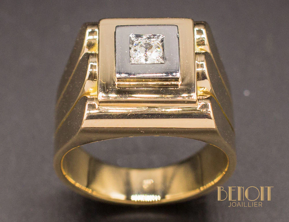 Chevalière Homme Tank Diamant - Image 4