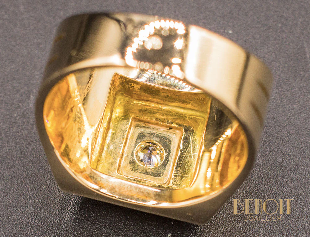 Chevalière Homme Tank Diamant - Image 8