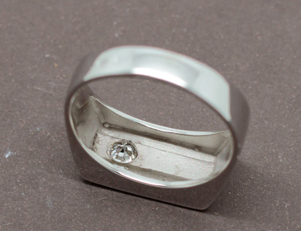 Chevalière Or Blanc Diamant - Image 5