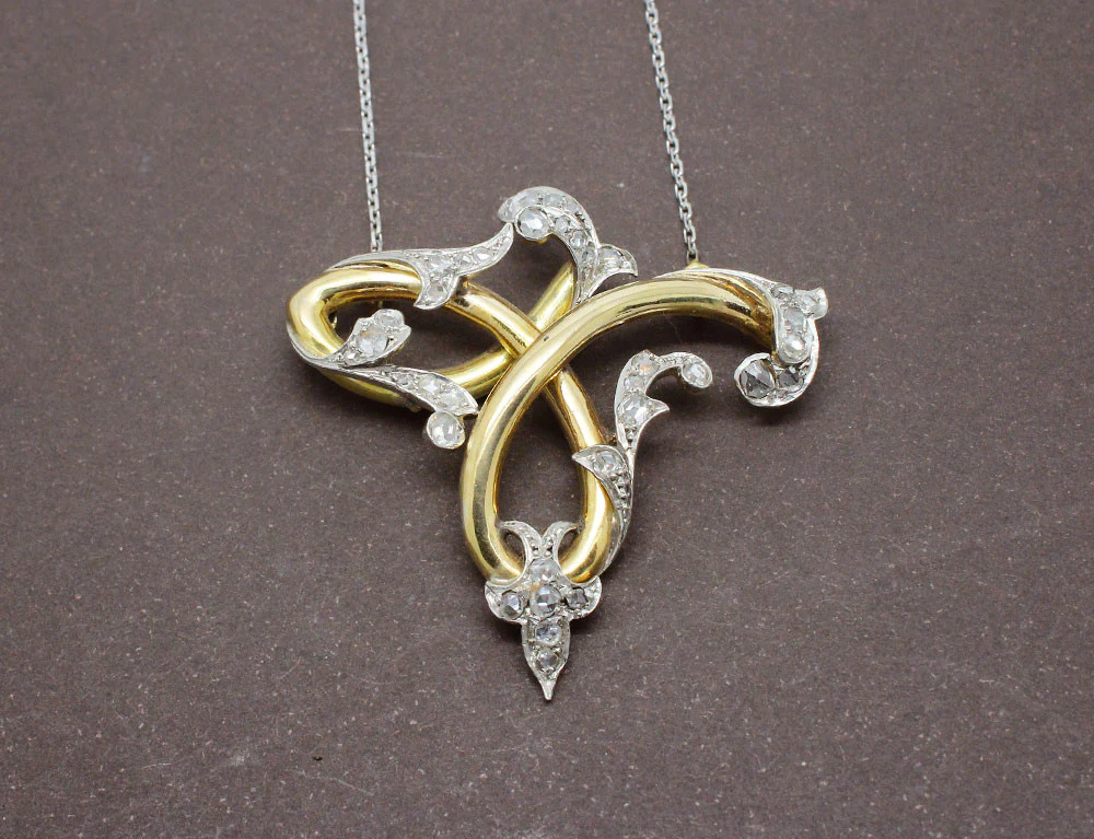 Collier 1900 Or et Diamant - Image 2