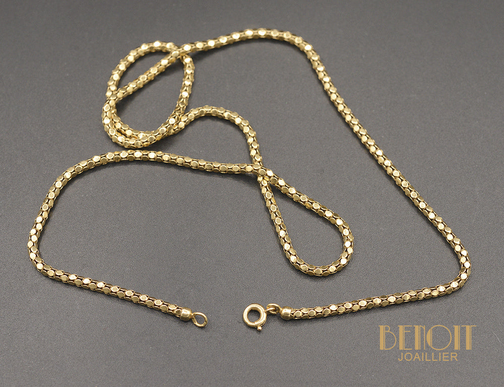 Collier Vintage en Or Jaune, Maille Orvet - Image 3
