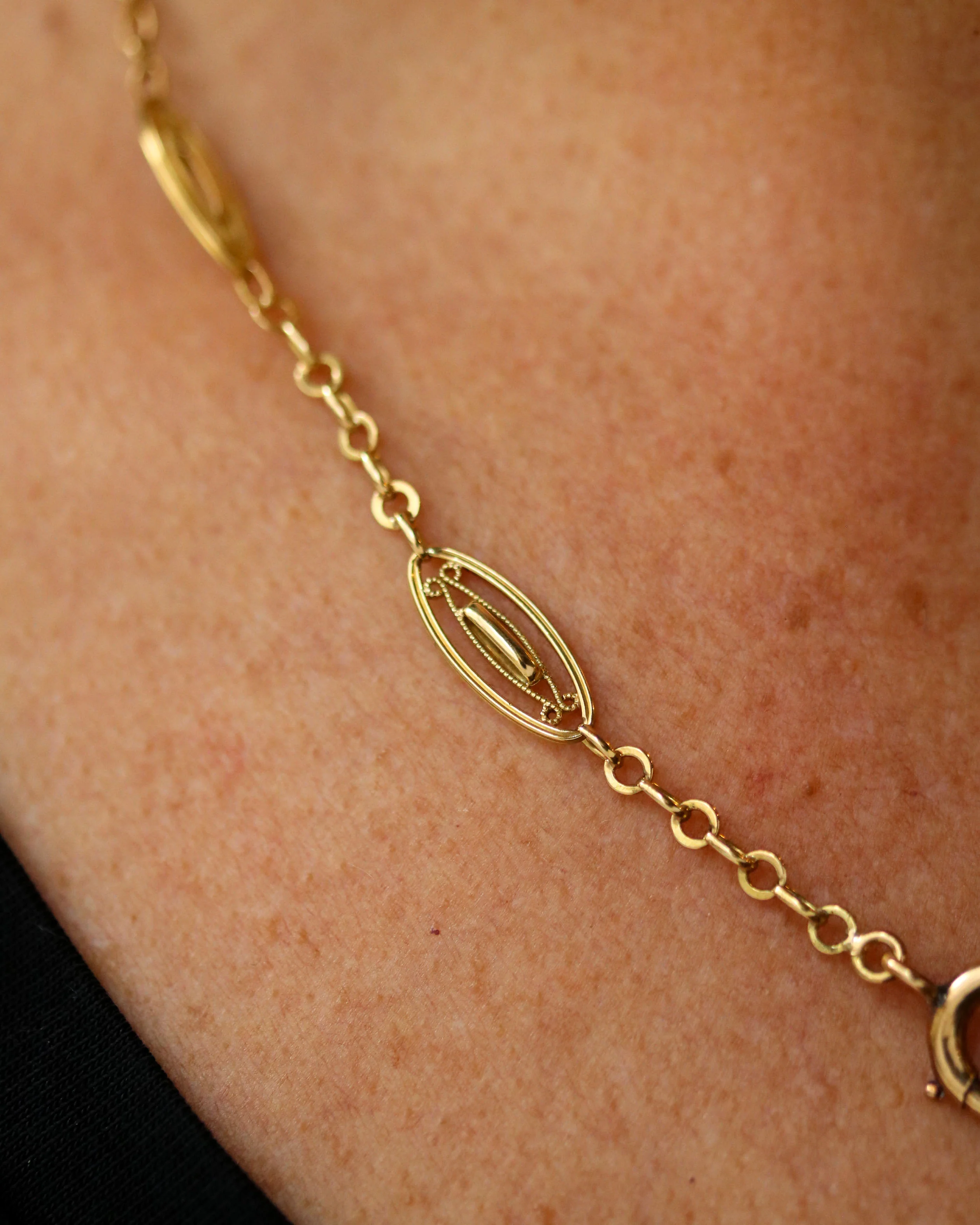 Collier Ancien Maille filigrane en Or - Image 2