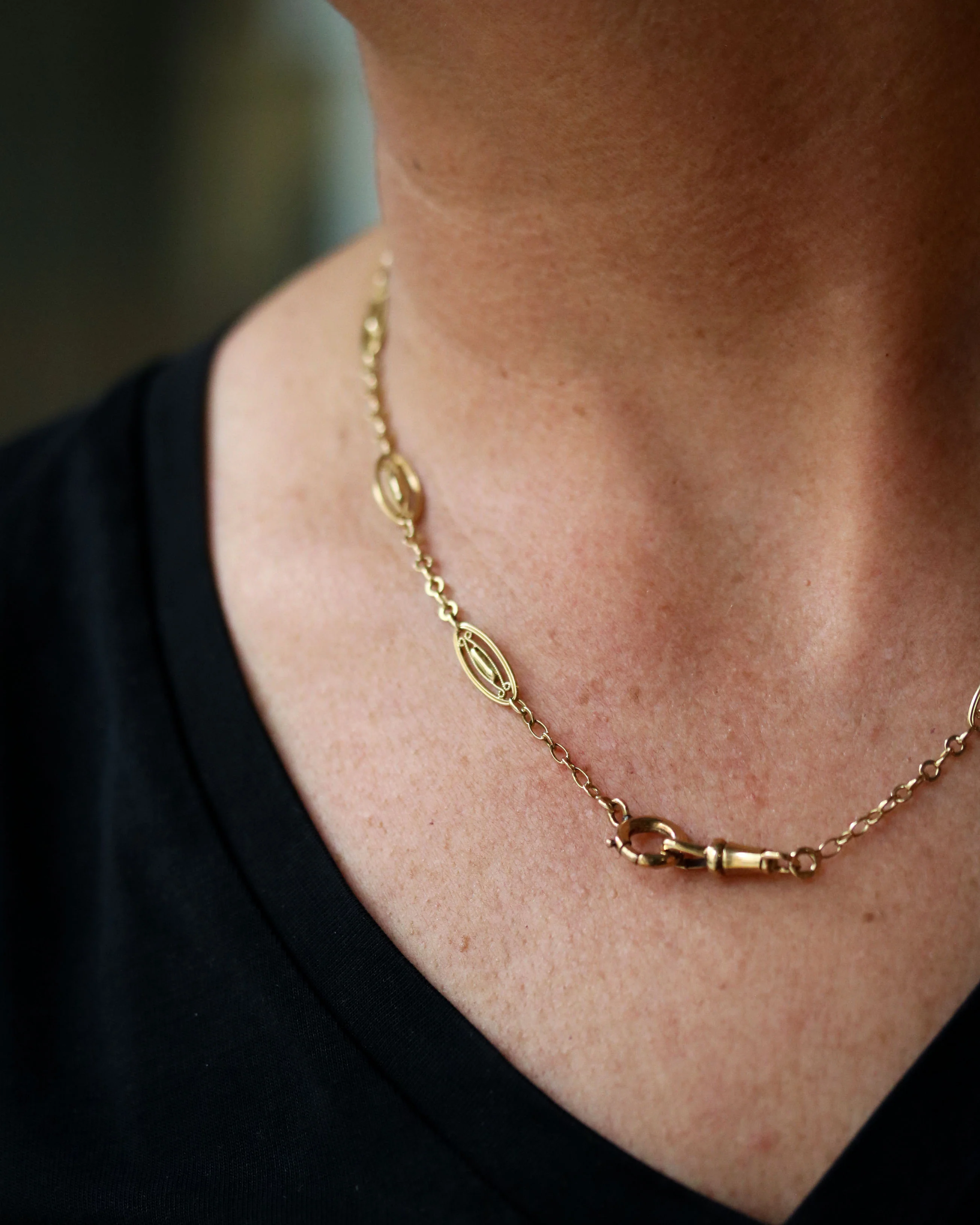 Collier Ancien Maille filigrane en Or - Image 3
