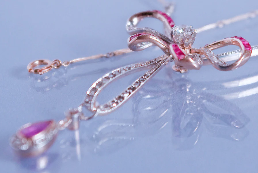 Collier Art déco Rubis et Diamants - Image 3
