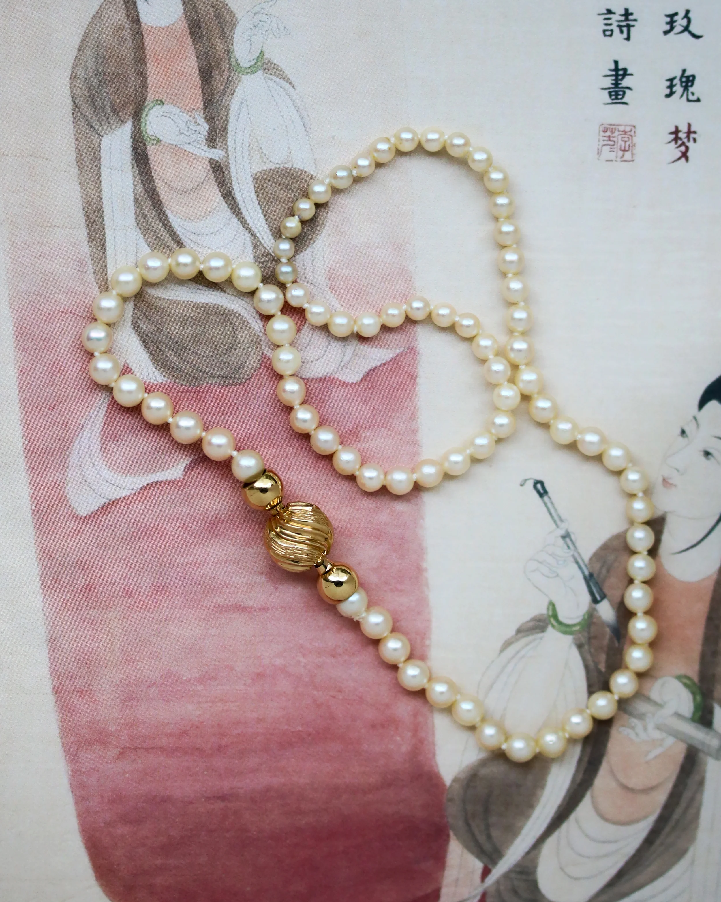Collier de Perles de Culture Fermoir Boule