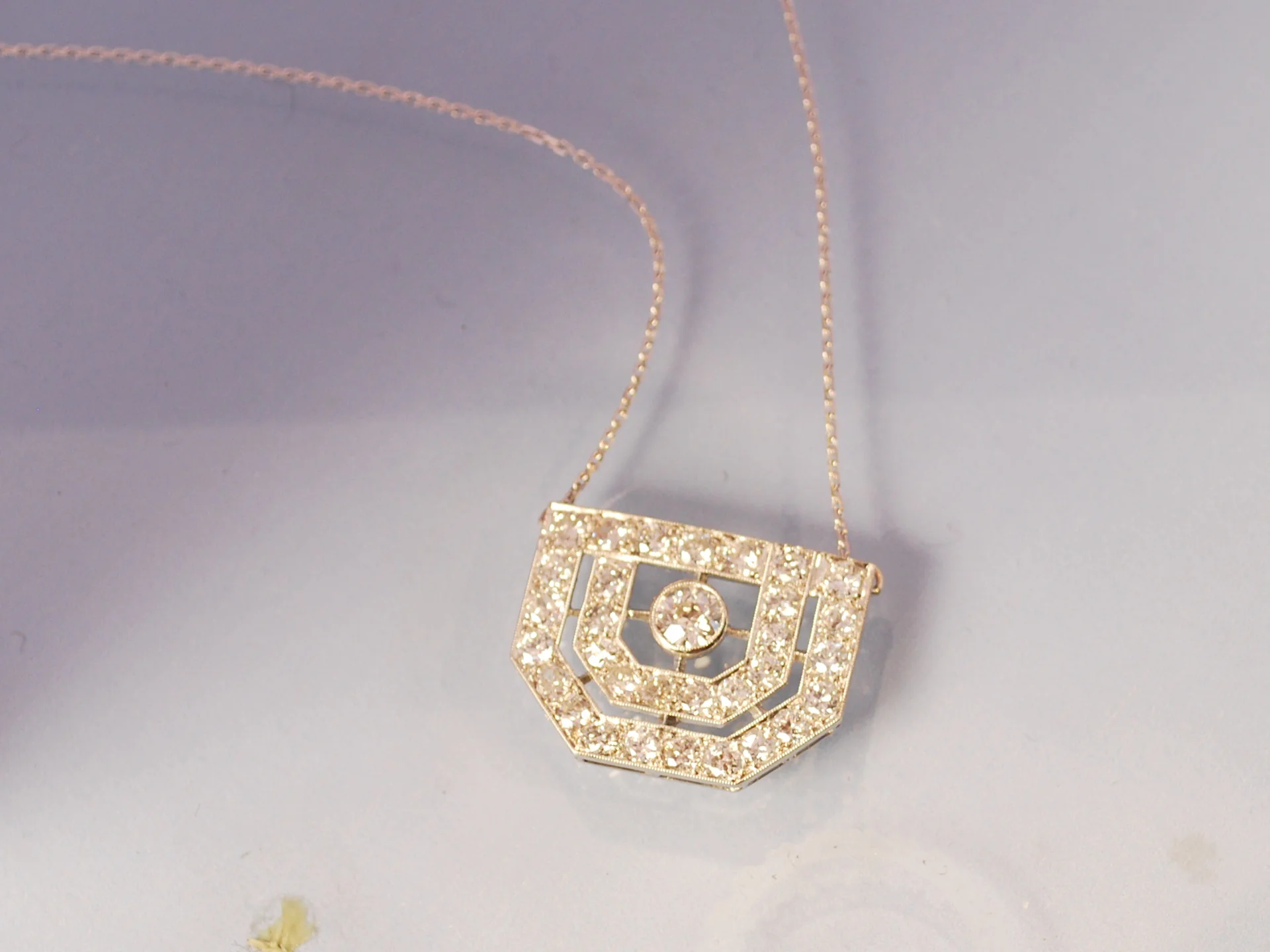 Collier diamants ART DECO en or et platine - Image 2