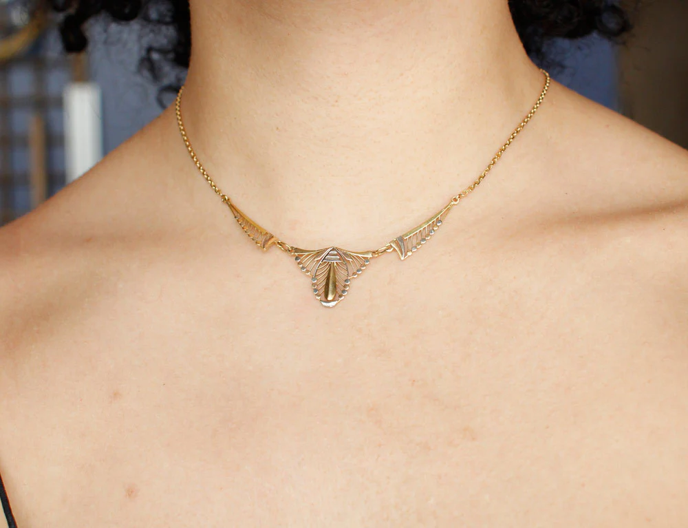 Collier Draperie Art Déco 3 Ors - Image 5