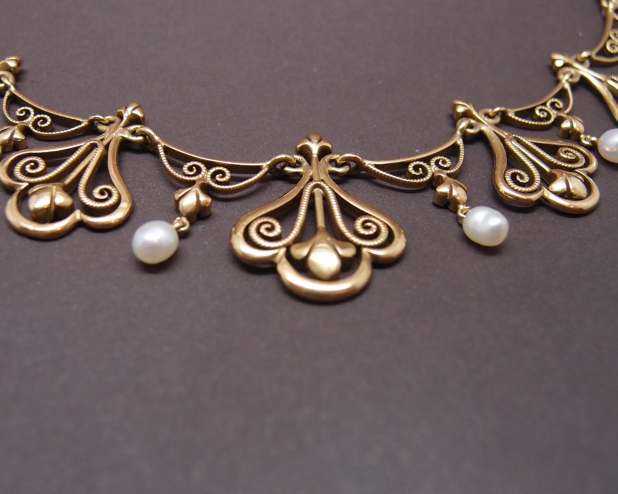Collier "Draperie" or et perles vers 1900 - Image 3