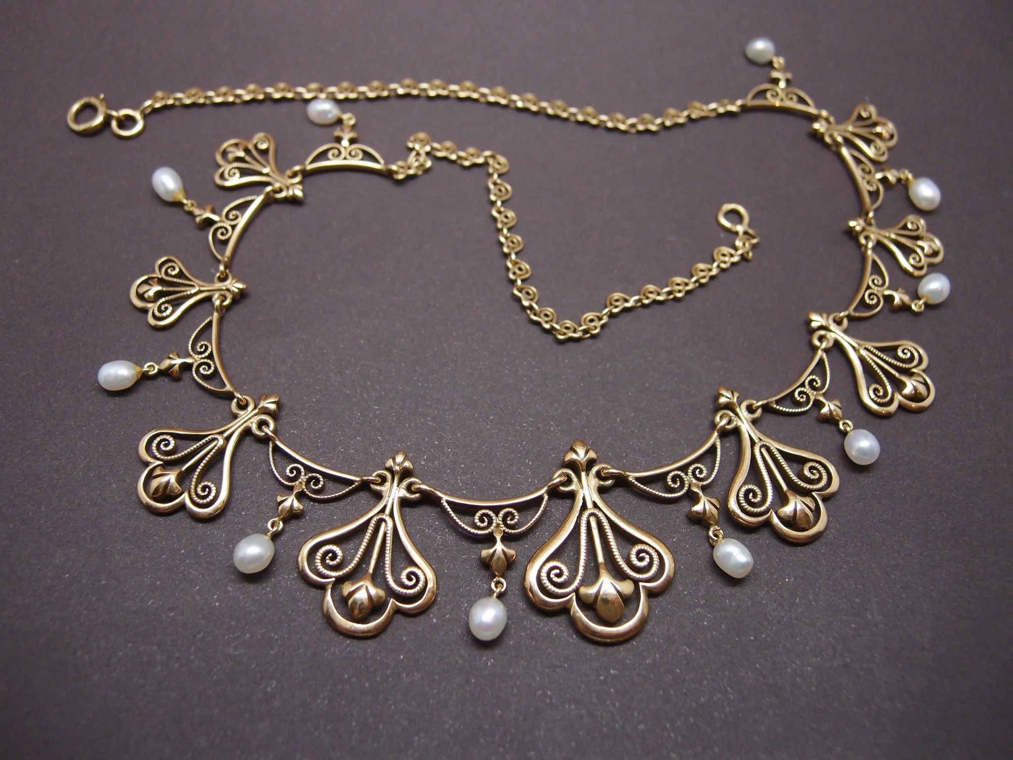 Collier "Draperie" or et perles vers 1900 - Image 4