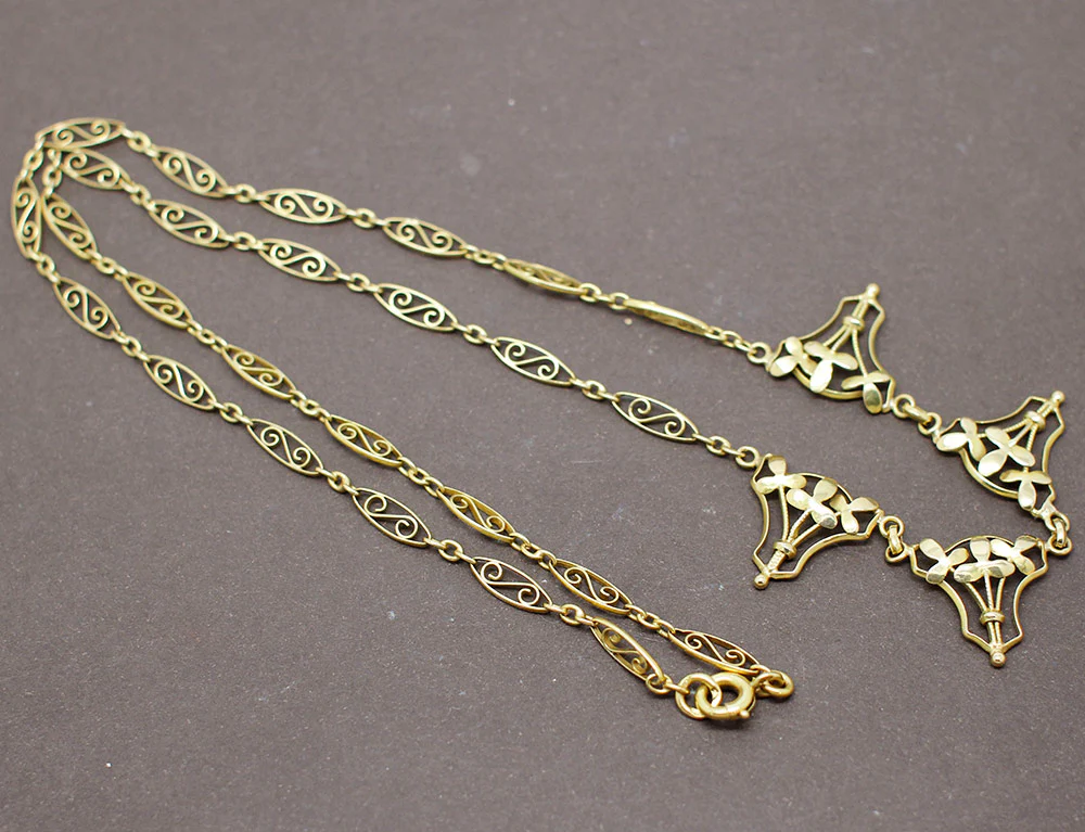 Collier Draperie Or Jaune - Image 3