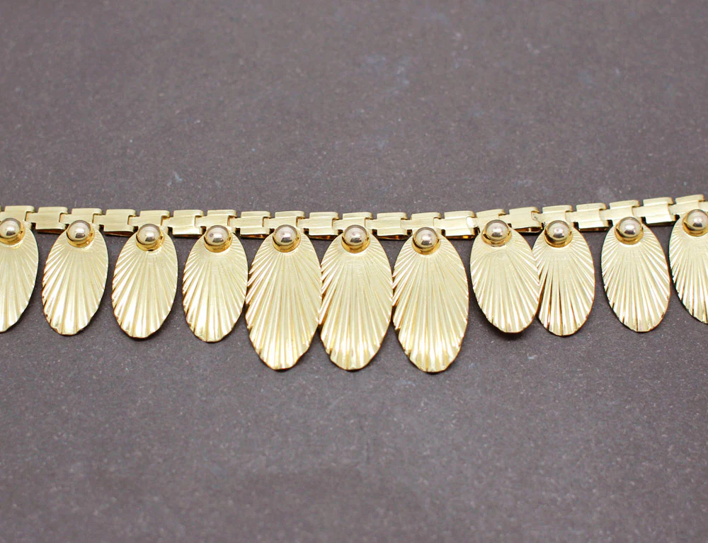 Collier Draperie Or Jaune 1950 - Image 2