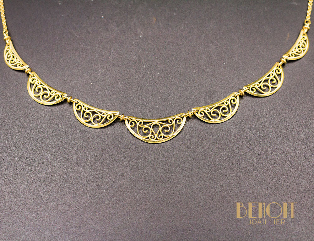 Collier Draperie Or Jaune - Image 2