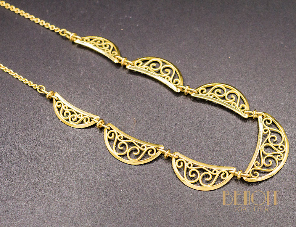 Collier Draperie Or Jaune - Image 3
