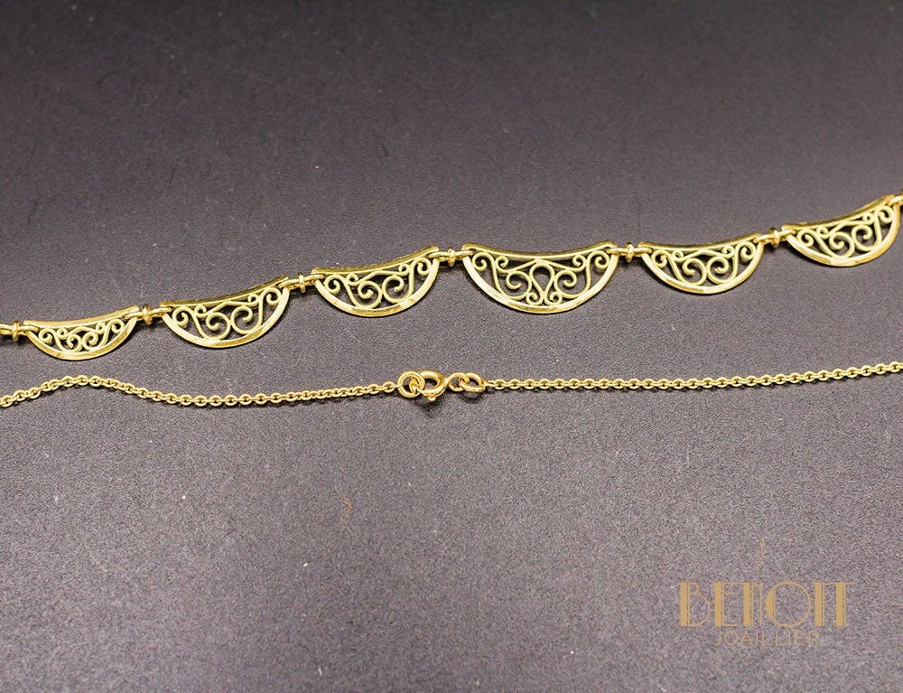 Collier Draperie Or Jaune - Image 4