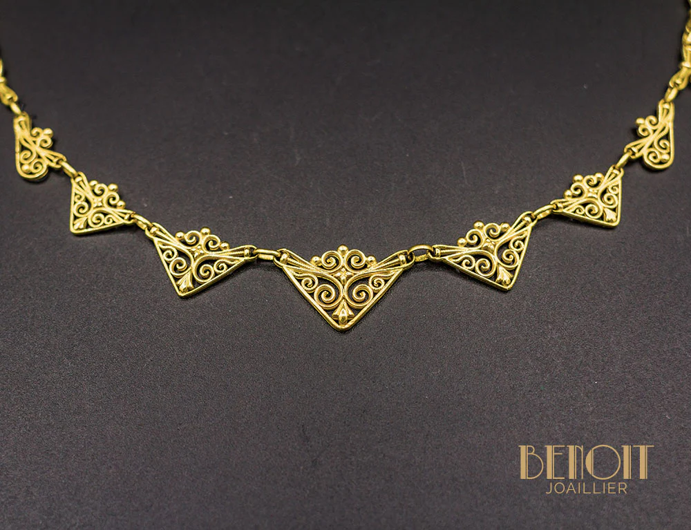 Collier Draperie Or Jaune - Image 2