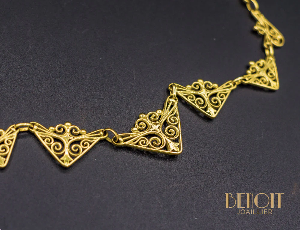 Collier Draperie Or Jaune - Image 3