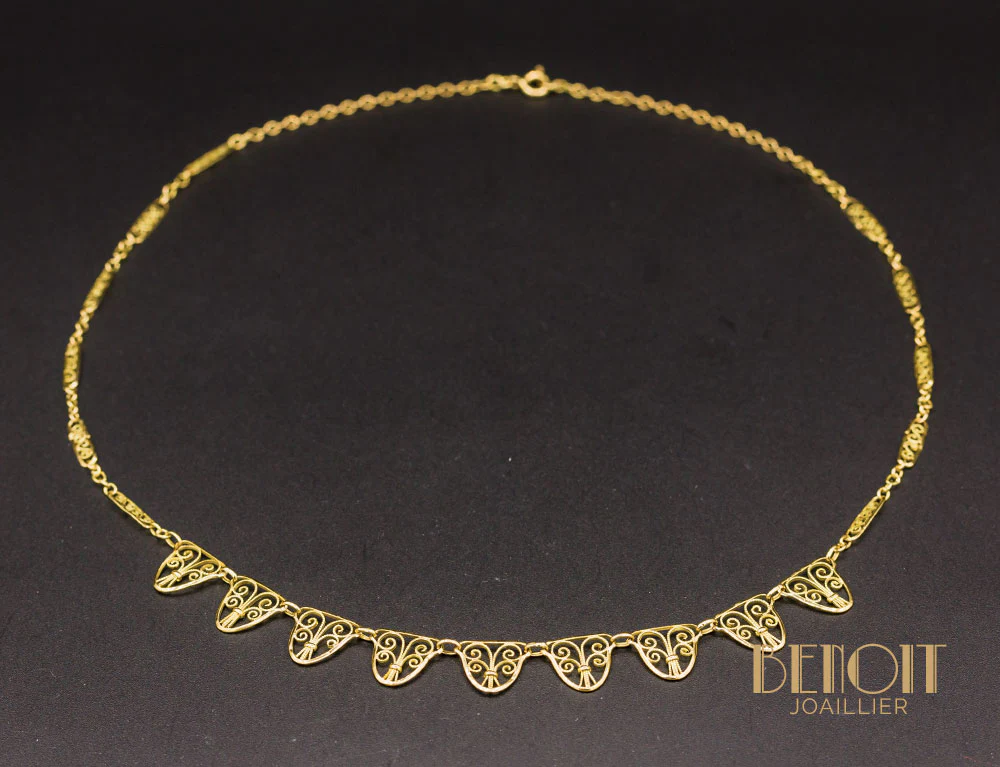 Collier Draperie Or Jaune