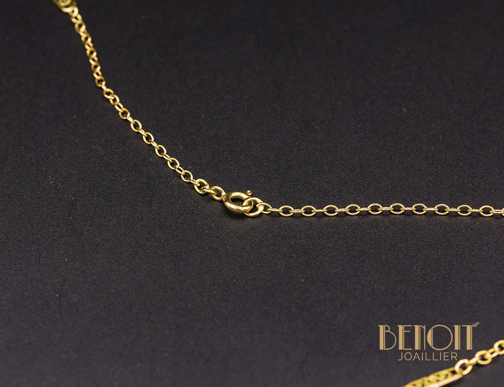 Collier Draperie Or Jaune - Image 4