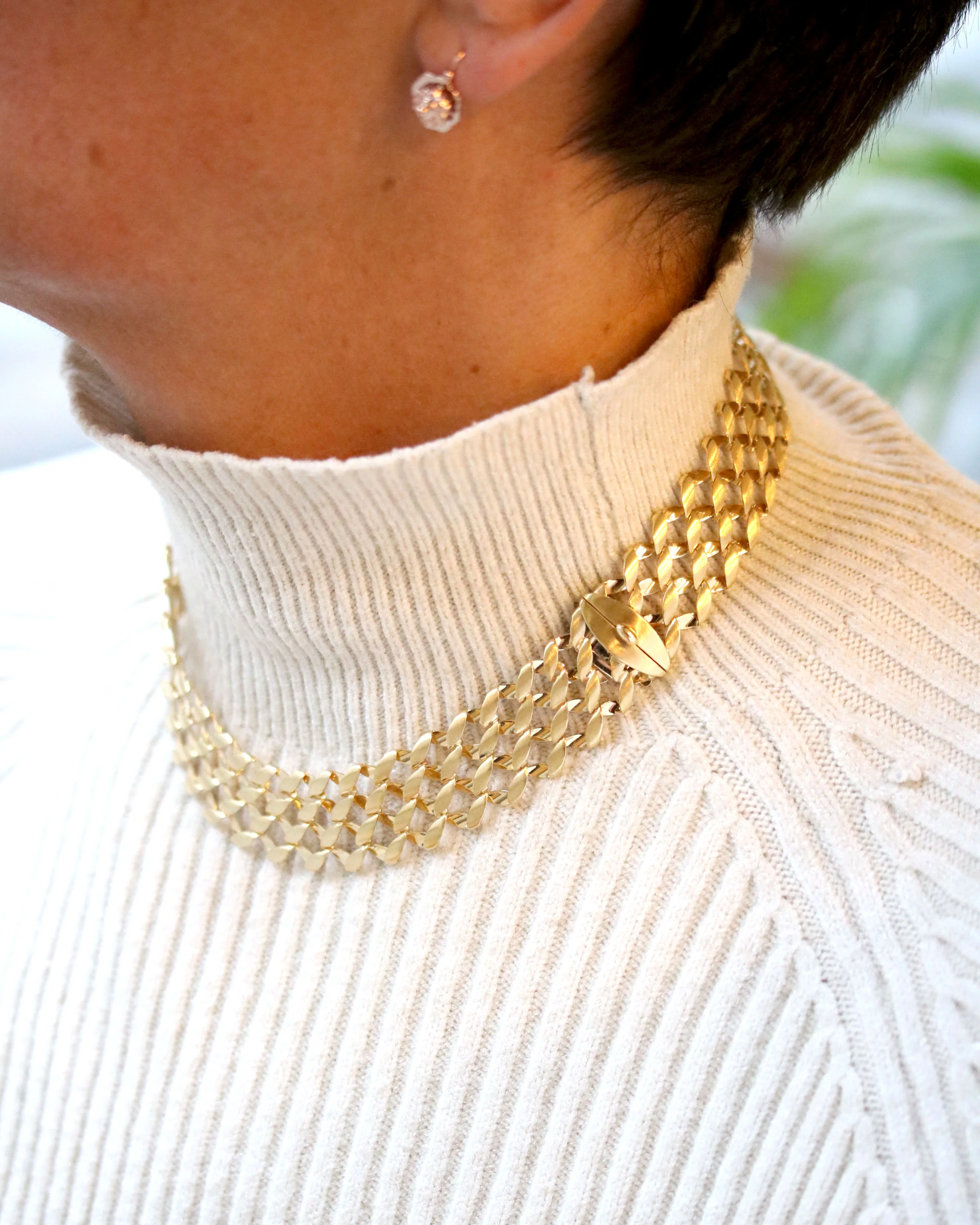 Collier Large à Grandes Mailles en Or Jaune - Image 4