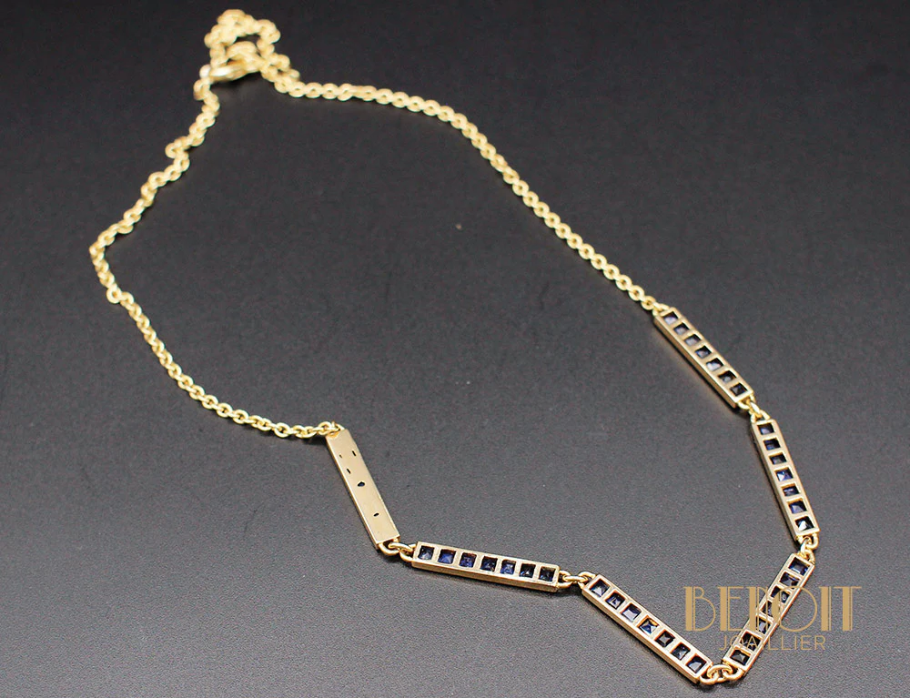 Collier "Les Recyclés" Or et Saphirs - Image 3