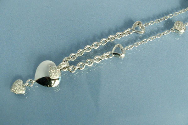 Collier Or blanc Coeur et Diamant - Image 2