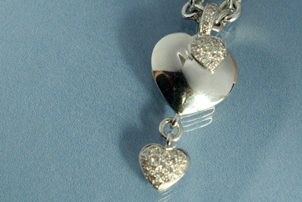Collier Or blanc Coeur et Diamant - Image 3