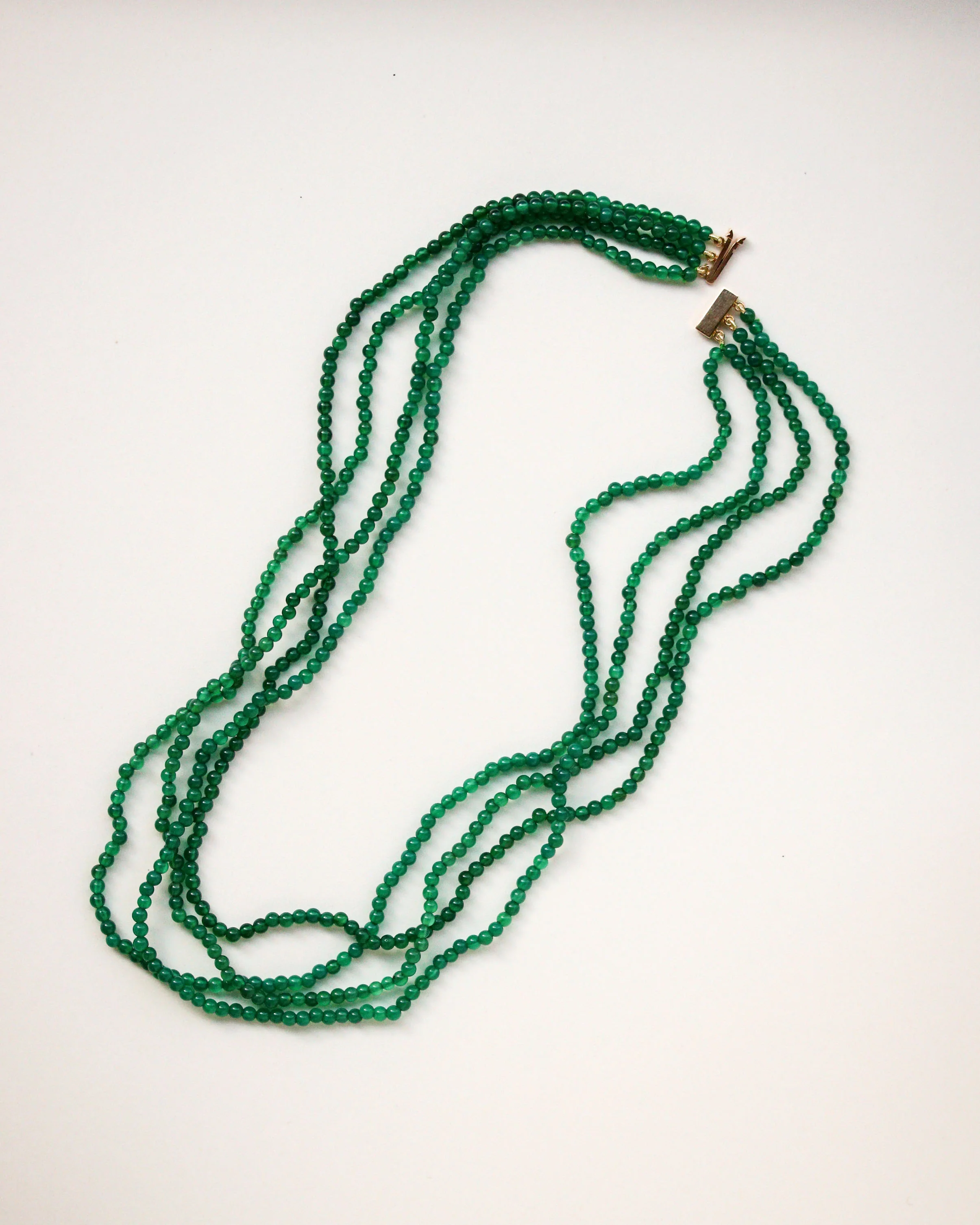 Collier Quatre Rangs Perles d'Emeraude - Image 4