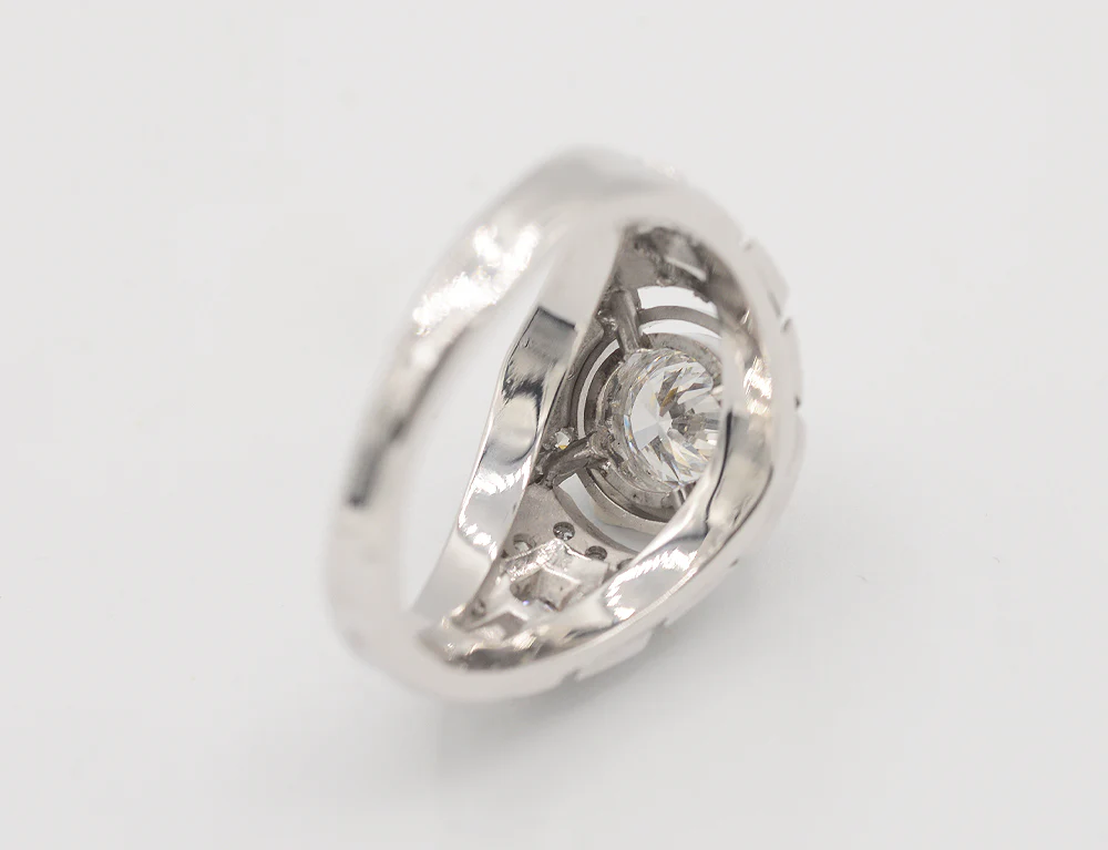 Bague Création Benoit Joaillier "Jonc Style Art Déco Diamant" - Image 4