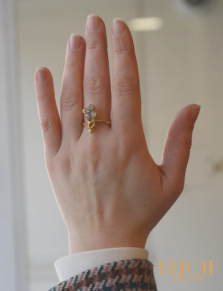 Bague Fleur Style Art Nouveau - Image 5