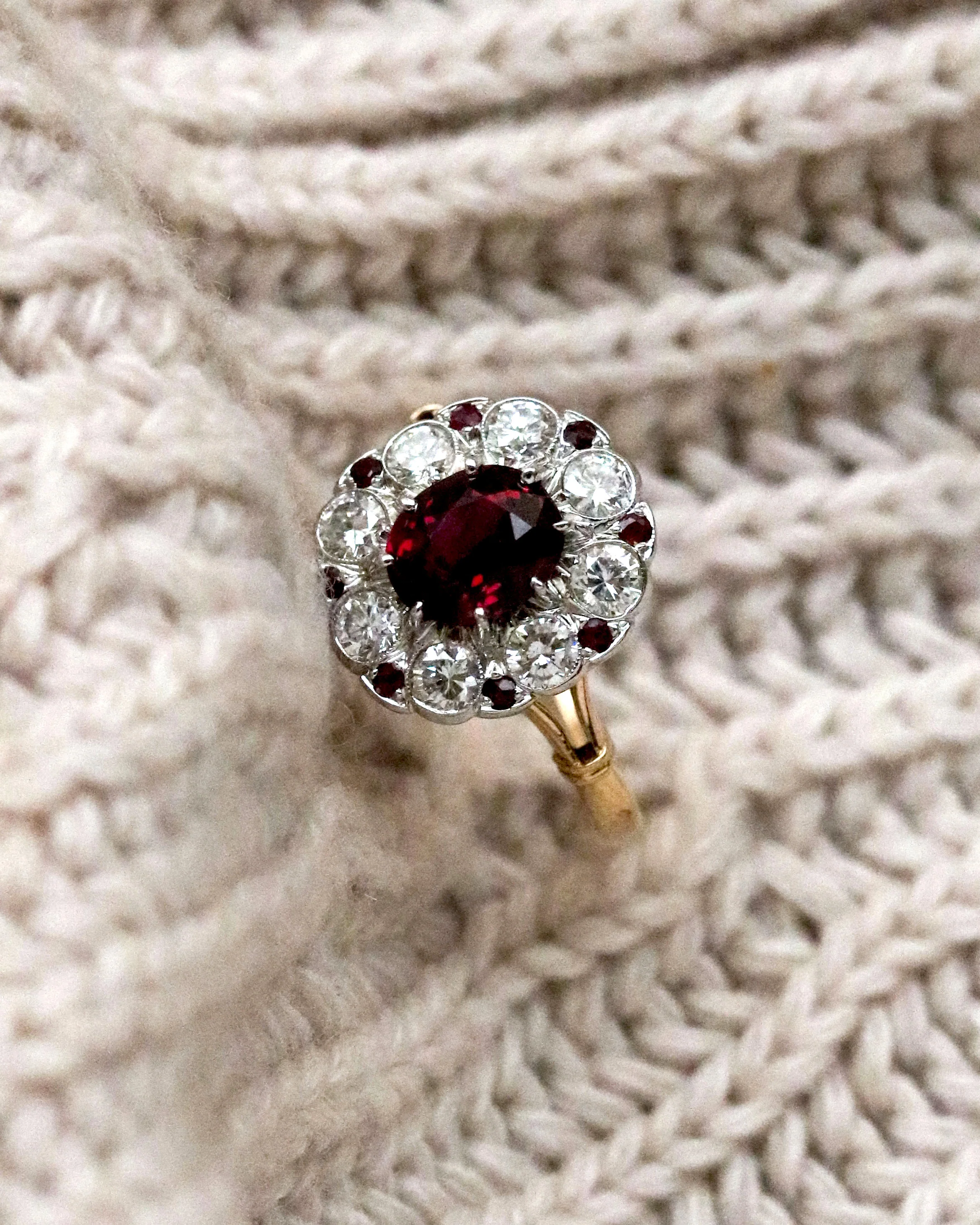 Bague Pompadour Or Rubis et Diamants - Image 2