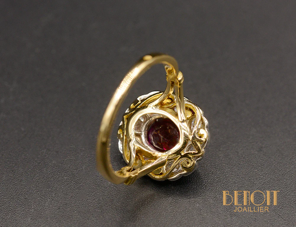 Bague Pompadour Or Rubis et Diamants - Image 8