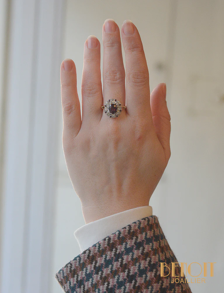 Bague Pompadour Or Rubis et Diamants - Image 9