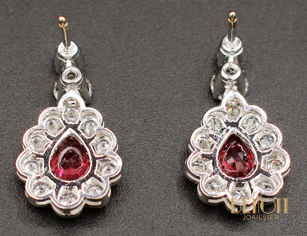Boucles d'oreilles Rubis et Diamants - Image 3