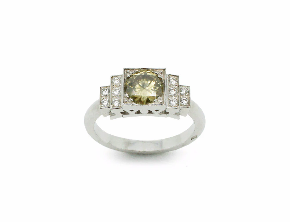 Bague Création Benoit Joaillier Diamant Jaune 0,60 ct - Image 2