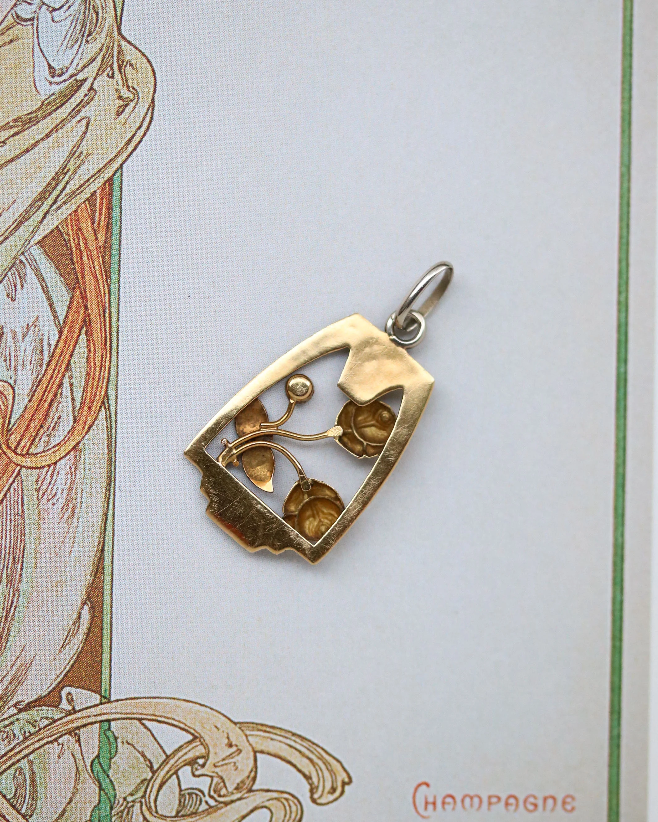 Coulant de Sautoir ou Pendentif en Or, Rubis et Perles - Image 8