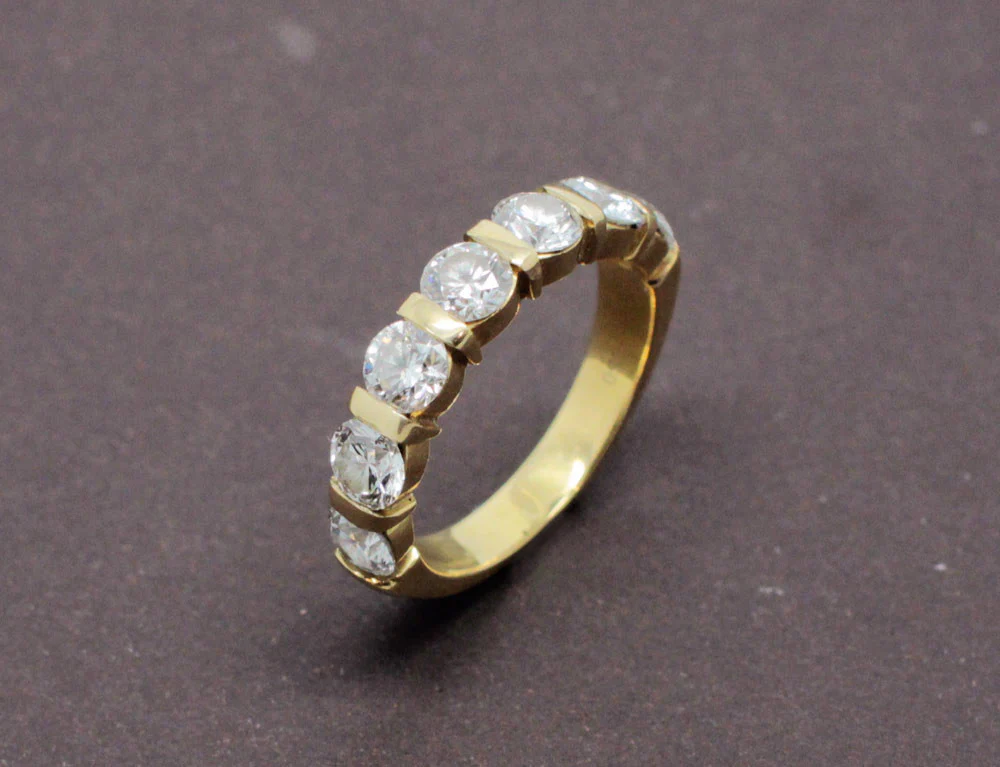 Demi-alliance Diamants 1.5ct or jaune