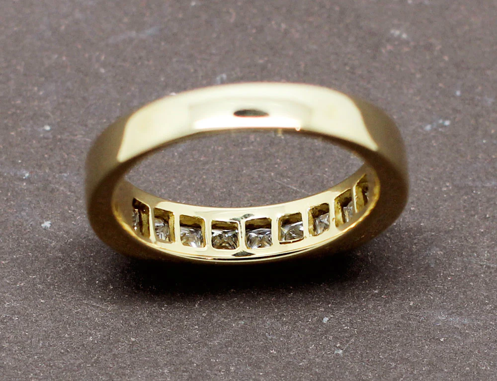 Demi Alliance Or Jaune et Diamants Taille Princesse - Image 6