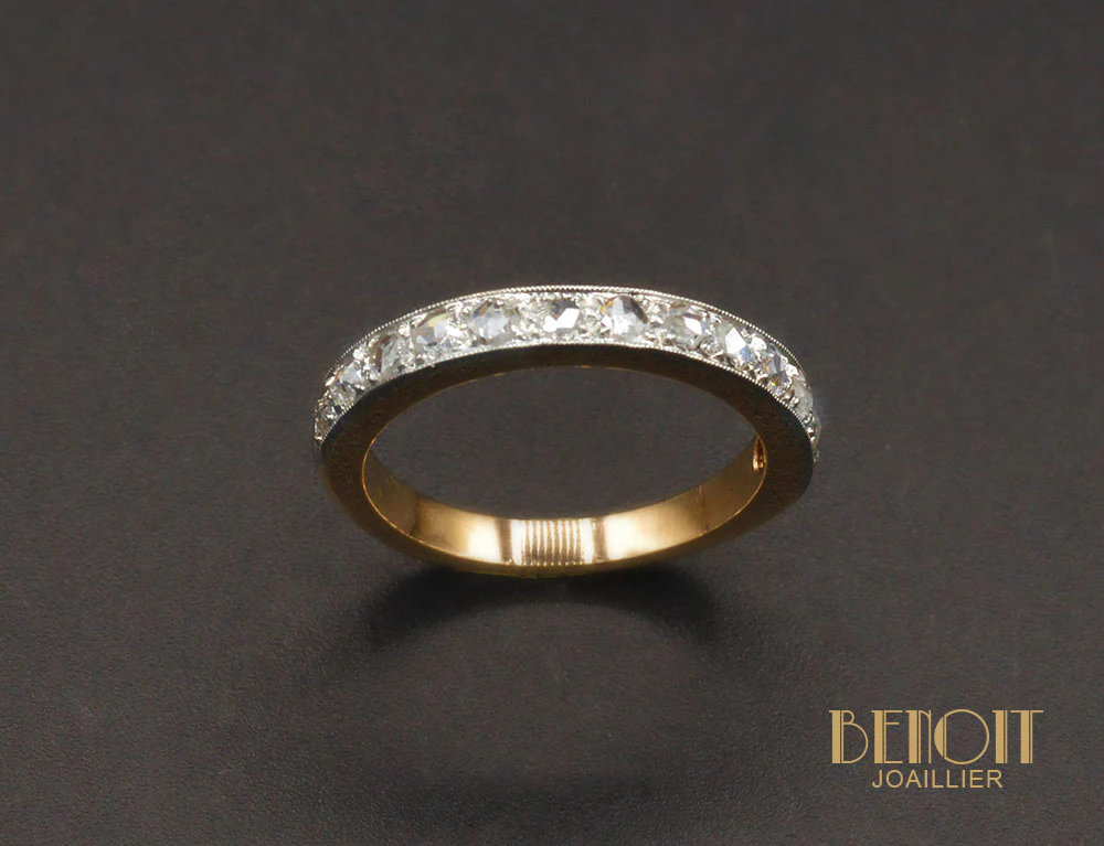 Demi-Alliance en Or Rose Diamants - Image 2