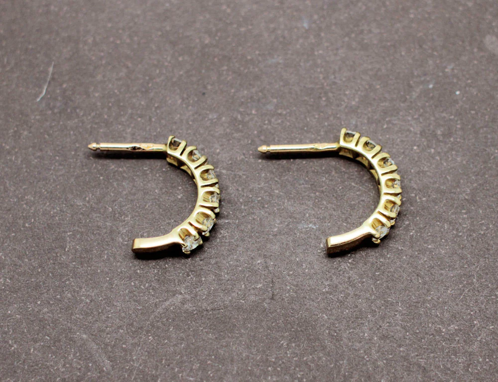 Demi Créoles Or et Diamants - Image 2