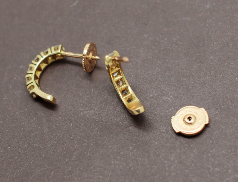 Demi Créoles Or et Diamants - Image 3