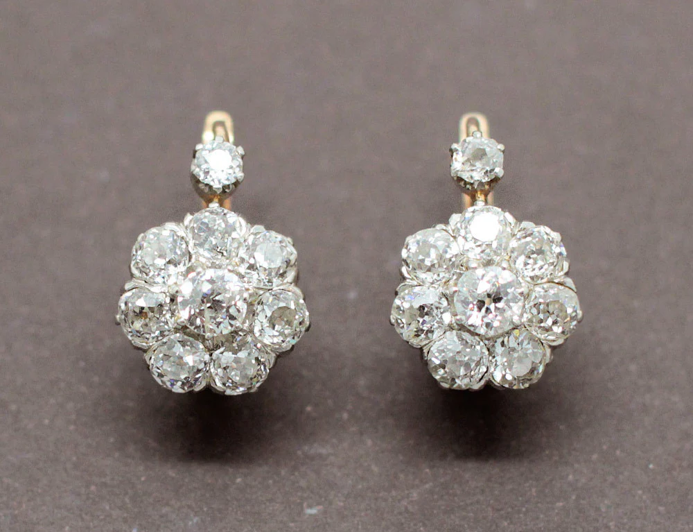 Dormeuses Fleurs Diamants