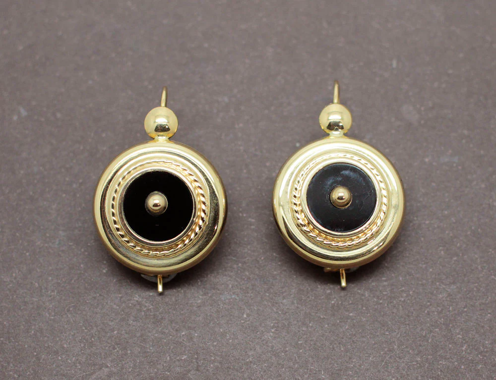 Dormeuses Or Onyx Napoléon III