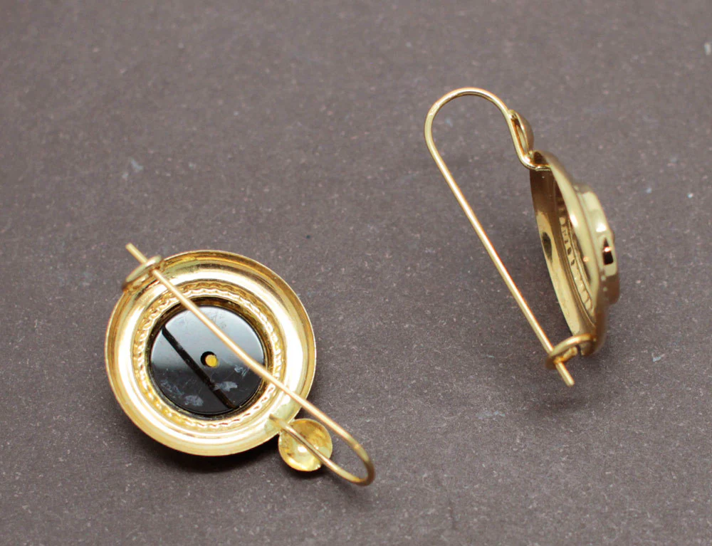 Dormeuses Or Onyx Napoléon III - Image 3