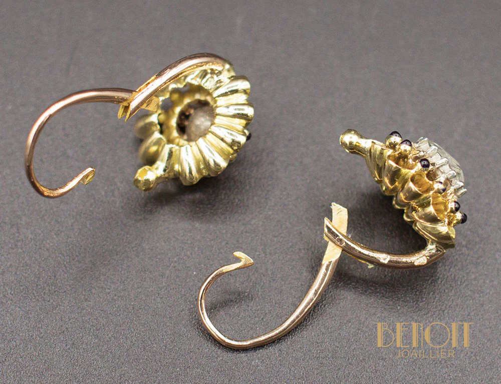 Dormeuses XIXe Diamants Taille Rose - Image 3